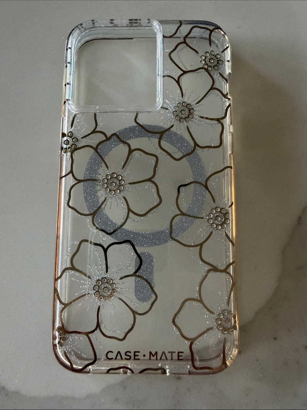 CASE MATE Clear Floral Gems Phone Case for iPhone 15 Pro Max - Mag-Safe, Magnets